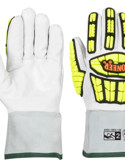 Pioneer Cut And Impact-Resistant Goatskin Gauntlet Cuff Gloves (Cut Level A5)