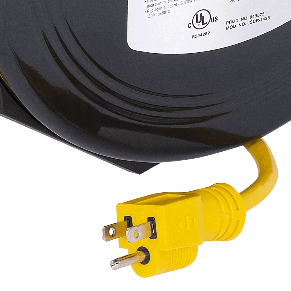 Lighting Startech Steel Retractable Extension Cord Reel - SJTW 14/3 - Triple Outlet - 30 Ft Length 5 Lighting Startech Steel Retractable Extension Cord Reel - SJTW 14/3 - Triple Outlet - 30 Ft Length