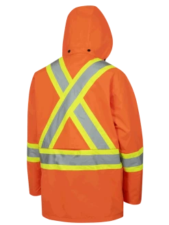 Hi-Vis Work Wear Pioneer 150D Waterproof Hi Vis Rain Jacket | XS-5XL