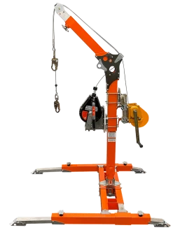 Peakworks Confined Space Kit: Davit System, 3-Way 60' Srl, 65' Man Winch