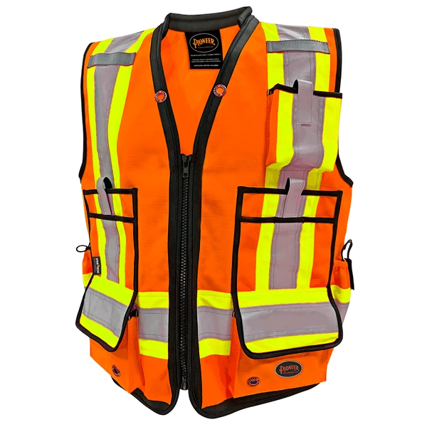 Pioneer Hi Viz 1200D High Denier Surveyor's Vest | Sizes Small - 5XL Hi-Vis Work Wear 7 Pioneer Hi Viz 1200D High Denier Surveyor's Vest | Sizes Small - 5XL Hi-Vis Work Wear