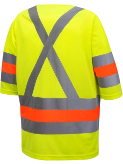 Pioneer Hi Viz Short Sleeved Quebec Traffic Shirt | Yellow | Sizes XS - 4XL