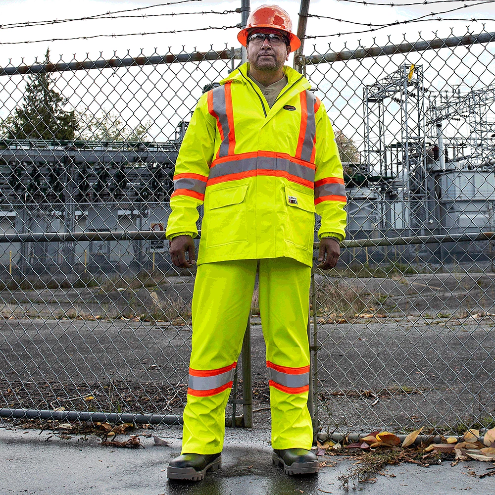 Flame Resistant Work Wear Pioneer Hi Vis FR PU/Cotton Rain Bib Pants | XS-4XL 7 Flame Resistant Work Wear Pioneer Hi Vis FR PU/Cotton Rain Bib Pants | XS-4XL