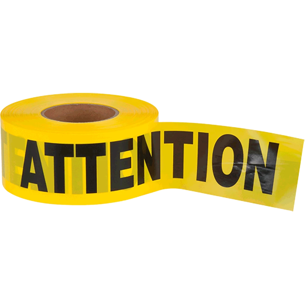 Pioneer Safety Supplies Yellow Barricade Warning Tape "Attention" - 1000' 3 Pioneer Safety Supplies Yellow Barricade Warning Tape "Attention" - 1000'