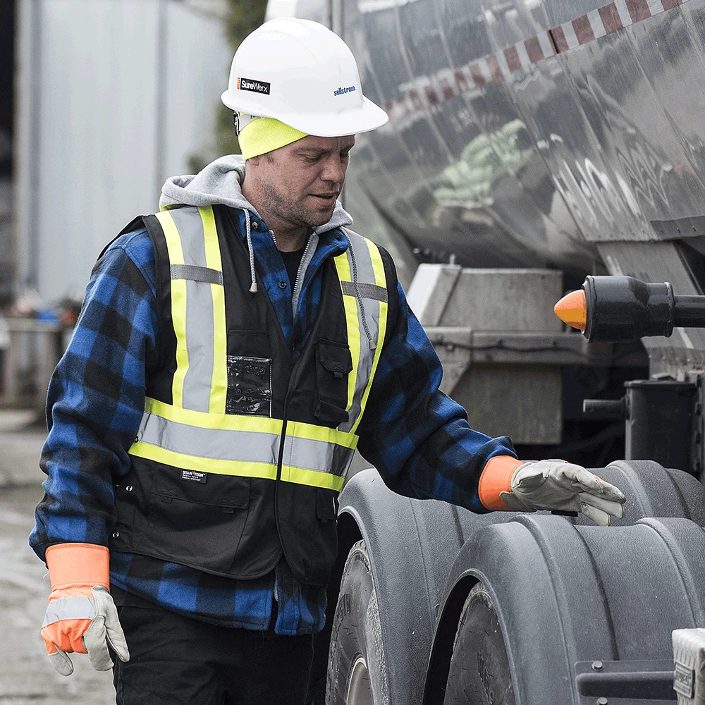 Pioneer 536 Hi Vis Fitter's Cowgrain Gloves (Inside Elastic) | Pack Of 12 Pairs 4 Pioneer 536 Hi Vis Fitter's Cowgrain Gloves (Inside Elastic) | Pack Of 12 Pairs