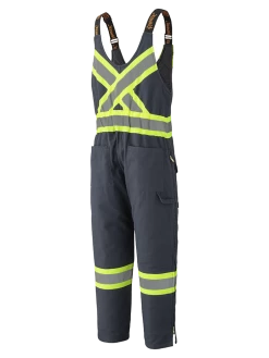 Pioneer Insulated Hi Vis Quilted Cotton Duck Bib Overall | S-4XL Hi-Vis Work Wear