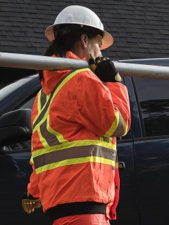 Pioneer Reflective Striped 6 In 1 Winter Work Bomber | XS-5XL Hi-Vis Work Wear