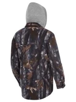 Pioneer Quilted Polar Boa Fleece Lined Zip-Up Hooded Shirt | S - 4XL