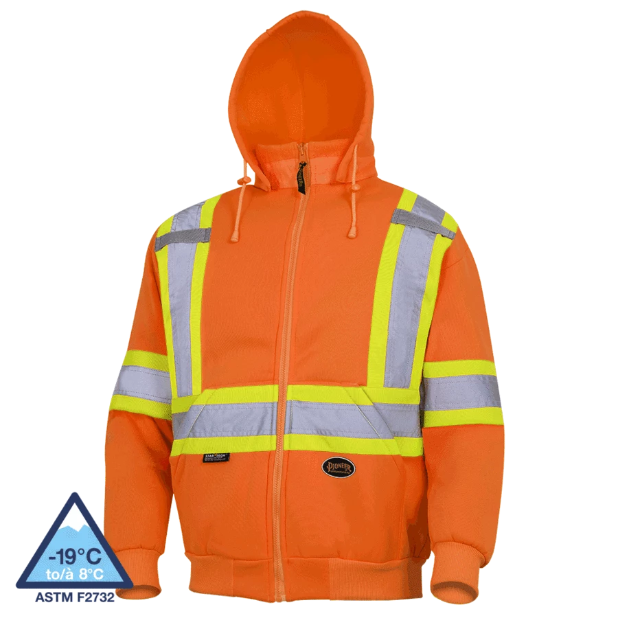 Pioneer Heavyweight Polyester Fleece Safety Hoodie | S-4XL Hi-Vis Work Wear 9 Pioneer Heavyweight Polyester Fleece Safety Hoodie | S-4XL Hi-Vis Work Wear