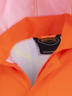 Hi-Vis Work Wear Pioneer The Rock 300D Oxford Polyester Waterproof Safety Long Coat | S-5XL