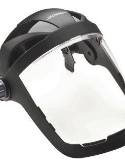 Jackson Safety Personal Protective Equipment Jackson Quad 500® Series Hard Hat Mountable Complete Faceshield With 370 Speed Dial™ Ratchet Adjustment - Clear