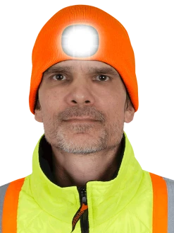 Work Hats Pioneer Knit Toque With LED Headlight
