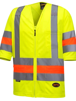 Pioneer Hi Viz Short Sleeved Quebec Traffic Shirt | Yellow | Sizes XS - 4XL