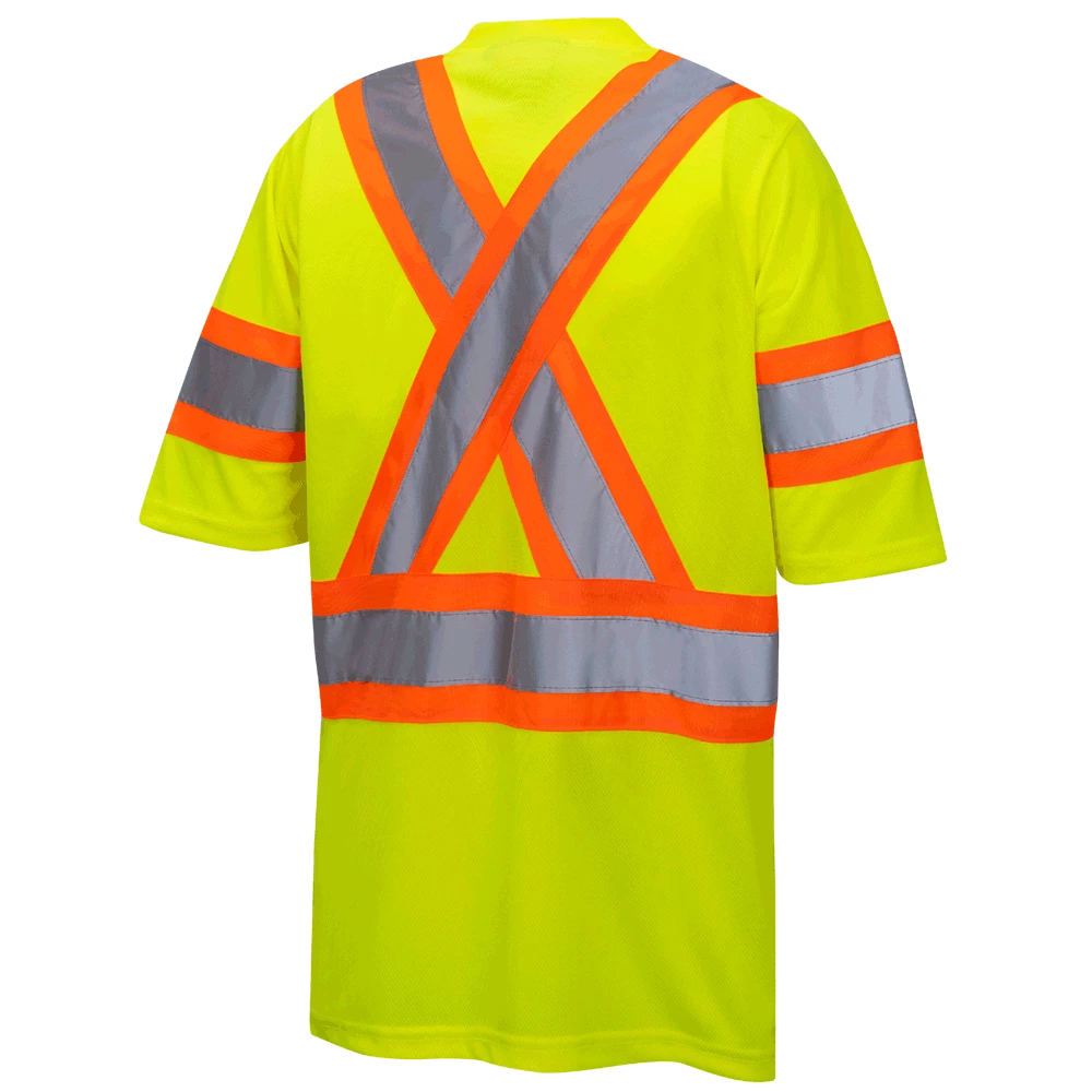 Hi-Vis Work Wear Pioneer Hi Viz Birdseye Safety T-Shirt W/ Tape On Sleeve | Sizes XS - 5XL 4 Hi-Vis Work Wear Pioneer Hi Viz Birdseye Safety T-Shirt W/ Tape On Sleeve | Sizes XS - 5XL