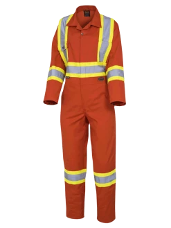 Pioneer Women's Poly/Cotton Safety Coveralls | Orange | XS-2XL Hi-Vis Work Wear
