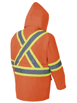 Hi-Vis Work Wear Pioneer 150D Oxford Poly/PVC Hi Vis Rain Suit | S-4XL