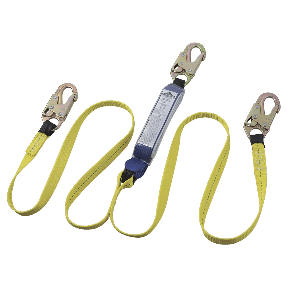 Peakworks Shock Absorbing Lanyards W/ Snap Hooks, Twin Legs, 6' Safety Equipment 3 Peakworks Shock Absorbing Lanyards W/ Snap Hooks, Twin Legs, 6' Safety Equipment