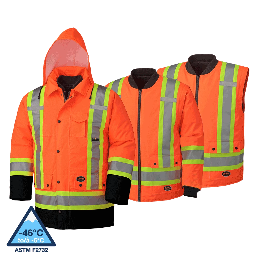 Pioneer Hi-Vis 6-In-1 Winter Work Parka | XS-5XL Hi-Vis Work Wear 3 Pioneer Hi-Vis 6-In-1 Winter Work Parka | XS-5XL Hi-Vis Work Wear