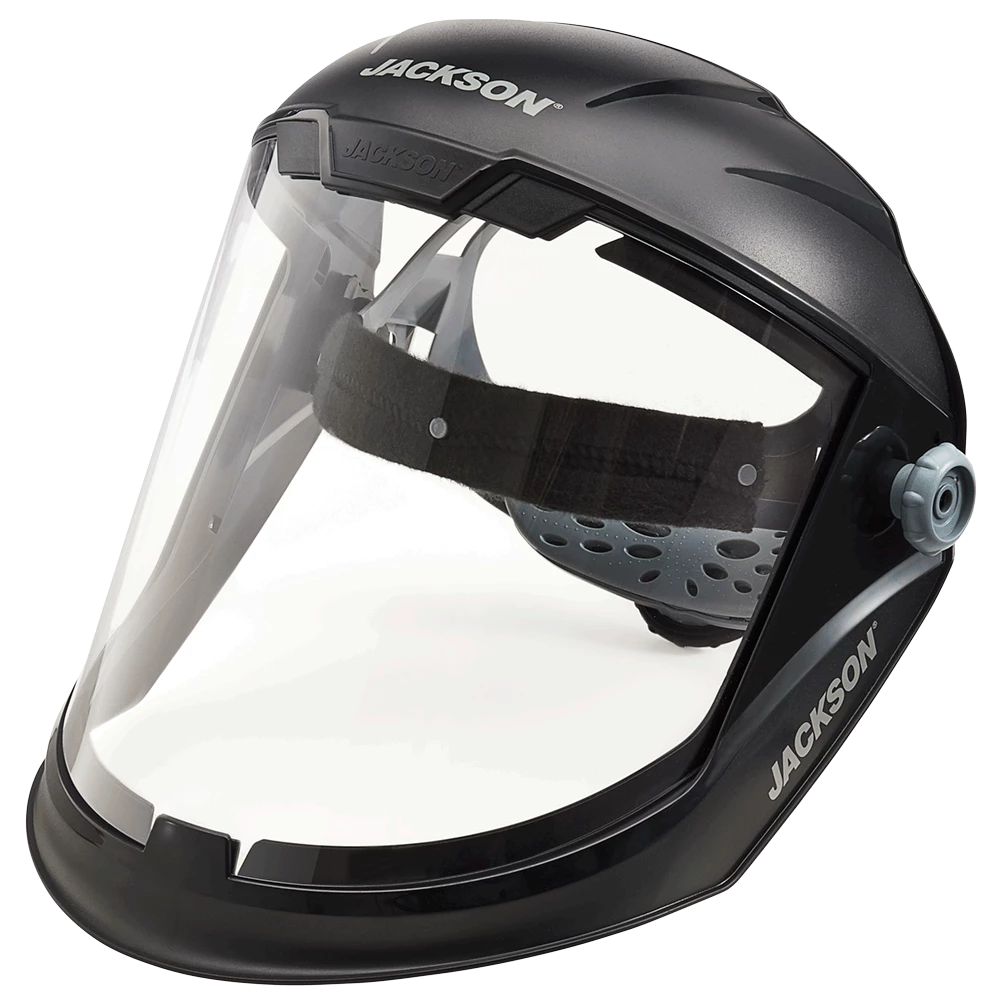 Jackson Safety Personal Protective Equipment Jackson Maxview™ Series 370 Speed Dial™ Premium Ratcheting Adjustment Faceshield Kit - Clear Visor 3 Jackson Safety Personal Protective Equipment Jackson Maxview™ Series 370 Speed Dial™ Premium Ratcheting Adjustment Faceshield Kit - Clear Visor
