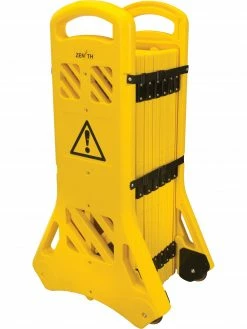 Zenith Safety Yellow Portable Mobile Barriers - 40" Tall X 13-Ft Length Safety Supplies