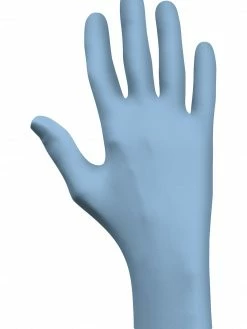 Showa 3005PF Nitri-Care Medical Grade Blue Nitrile 4-Mil Powder-Free Examination Gloves - Box Of 100 Work Gloves