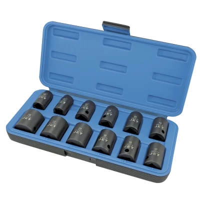 Jet 1/2" Dr. Impact Socket Set - Metric - 6 Point - 12 Piece 3 Jet 1/2" Dr. Impact Socket Set - Metric - 6 Point - 12 Piece