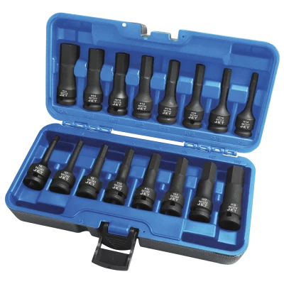 Jet 1/2" Dr. Impact Hex Bit Set - SAE/Metric - 16 Piece 3 Jet 1/2" Dr. Impact Hex Bit Set - SAE/Metric - 16 Piece