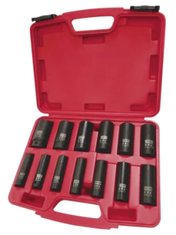 ITC 1/2" Dr. Deep Impact Socket Set - SAE - 6 Point - 13 Piece Power Tool Accessories