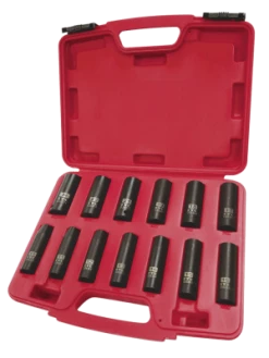 Power Tool Accessories ITC 1/2" Dr. Deep Impact Socket Set - Metric - 6 Point - 13 Piece