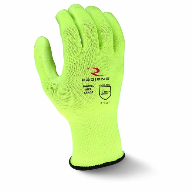 Radians Hi-Viz Breathable Polyester Gloves With Polyurethane Grip - Pack Of 12 Pairs Work Gloves 4 Radians Hi-Viz Breathable Polyester Gloves With Polyurethane Grip - Pack Of 12 Pairs Work Gloves