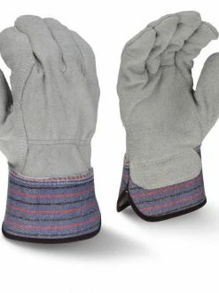 Work Gloves Radians Full Coverage Split Cowhide Leather Work Glove W/ Rubberized Safety Cuff - Pack Of 12 Pairs